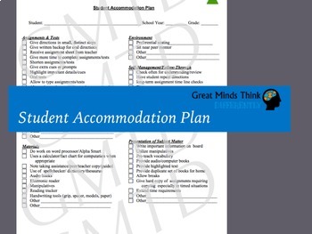 Preview of Student Academic Support and Accommodations Form