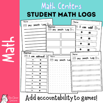 Preview of Student Accountability Math Center Logs & Recording Sheets - 11 versions
