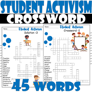 Student Activism Crossword Puzzle All about Student Activism