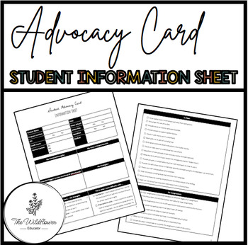 Preview of Student Advocacy Card
