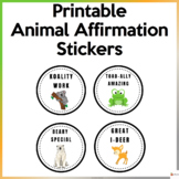 Student Affirmation Stickers Animal Theme Printable