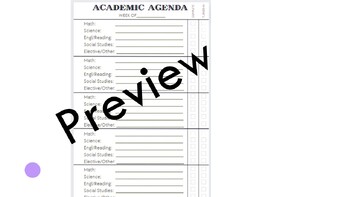 Preview of Student Agenda (Checklist)