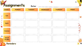 Preview of Student Agenda Planner