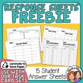 Student Answer Sheets FREEBIE - Response Sheets to use wit