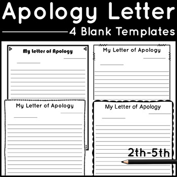Preview of Student Apology Letter Template Apology Letter Notes for Kids 4 Templates