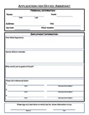 Student Application for Classroom Office Assistant