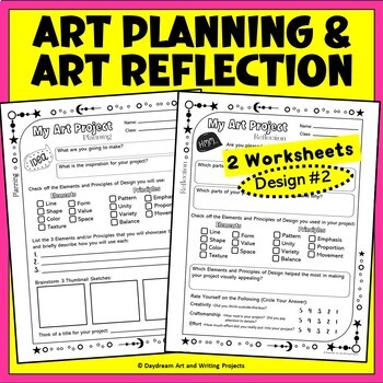 Preview of Student Art Project Planning Worksheet | Art Project Self-Assessment  | Design 2