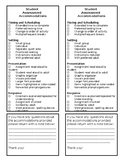 Student Assessment Accommodations Checklist