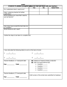 Preview of Student Assessment Planner
