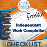 Student Assignment Checklist | FREEBIE | Work Completion |