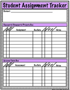 class assignment tracker