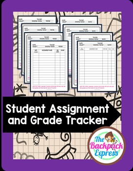 Preview of Student Assignment Tracker Log Organizer