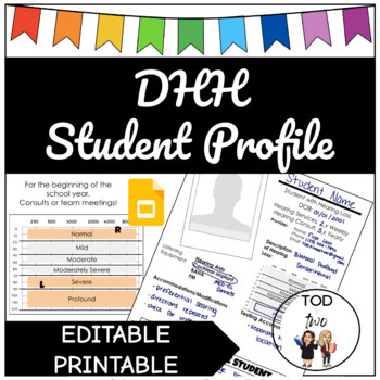 Preview of Student At A Glance Profile for Deaf/Hard of Hearing Students