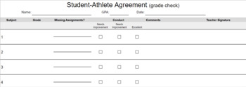 Preview of Student-Athlete Agreement