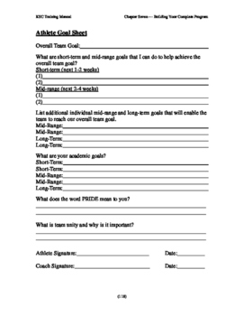 Preview of *FREE* Student-Athlete Goal Sheet