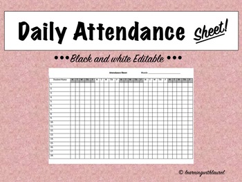 Preview of Daily Student Attendance Sheet (Distance Learning)