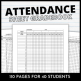 Student Attendance Sheet Gradebook Printable Template