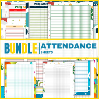 Preview of Student Attendance Sheet Gradebook Printable Template Bundle
