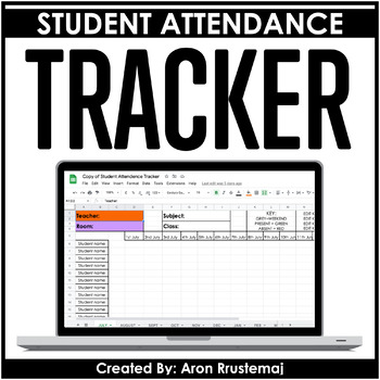Preview of Student Attendance Tracker Excel and Sheets EDITABLE & FREE