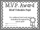 Student Award: Most Valuable Pupil {Freebie}