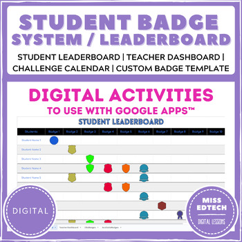 Preview of Student Badge System / Student Leaderboard - Digital Resource