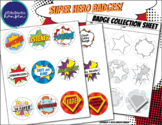 Student Badges - Super Hero - Editable and Pre-filled