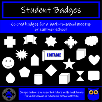 Preview of Student Badges for Back-to-School and Seasonal Activities