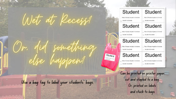 Preview of Student Bag Labels | Take Home Tags | SPED Elem | Preschool | Nurse