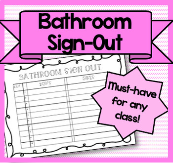 Preview of Student Bathroom Sign Out Chart