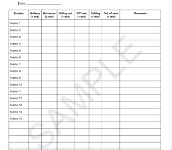 Student Behavior Chart by Jenna Hale | TPT