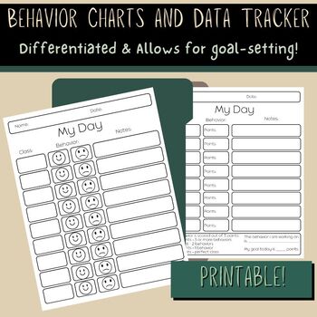 Preview of Student Behavior Chart & Data Collection Sheets