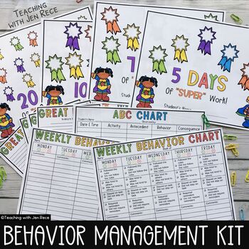 Preview of Weekly Behavior Management Charts, Checklists & Forms (US English)