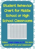 Student Behavior Chart/Log for Middle School or High School