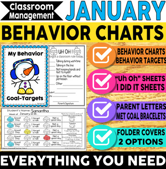 Preview of Behavior Charts  Winter January Classroom Management