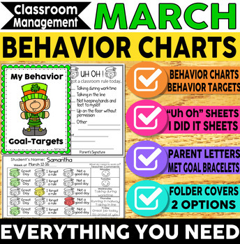 Preview of Behavior Charts St. Patrick's Day-March-Classroom Management