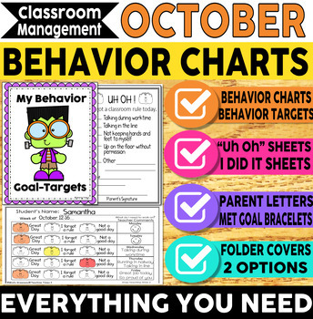 Preview of Behavior Charts-Halloween-Fall-Classroom Management