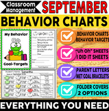 Behavior Charts -September- Back to School Classroom Management