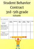 Student Behavior Contract 3rd-5th grade editable