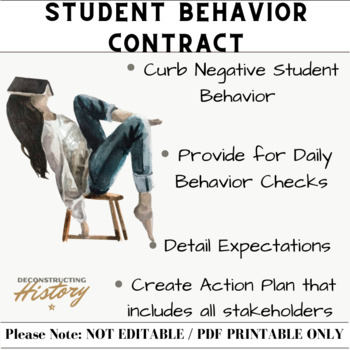 Preview of Student Behavior Contract