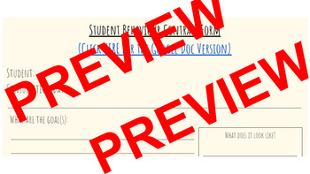 Preview of Student Behavior Contract Document