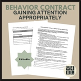 Student Behavior Contract - Gaining Attention Appropriately