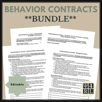 Preview of Student Behavior Contracts Bundle