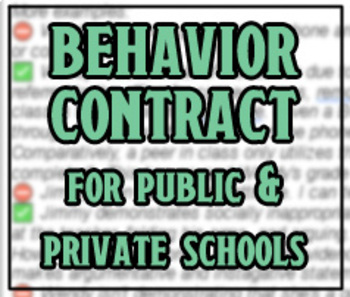 Preview of Student Behavior Contracts | GenEd and Christian Schools Included