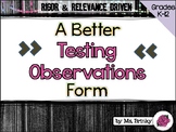 Testing Observations Form