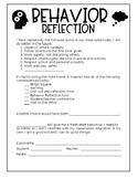 Student Behavior Reflection form - Editable