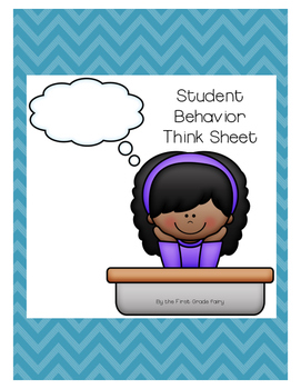 Preview of FREE Student Behavior Think Sheet