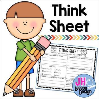 Preview of Student Behavior - Think Sheets: Distance Learning Compatible