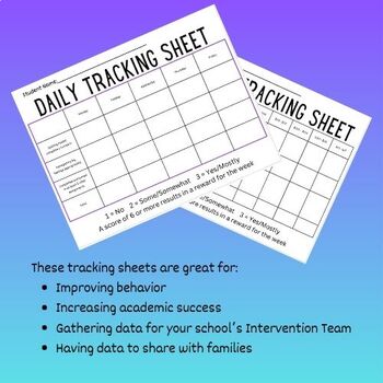 Preview of Student Behavior Tracking Sheet
