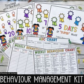 Preview of Weekly Behaviour Charts, Checklists & Forms (UK English)