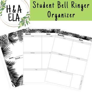 Preview of Student Bell Ringer (Warm up) organizer (handout)